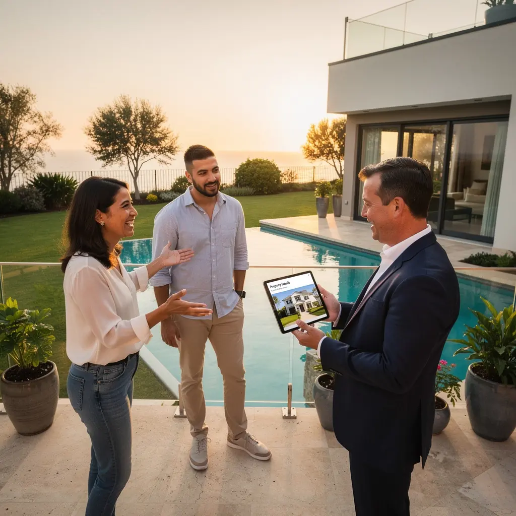 Klientka konsultująca się z agentem nieruchomości w przytulnym biurze