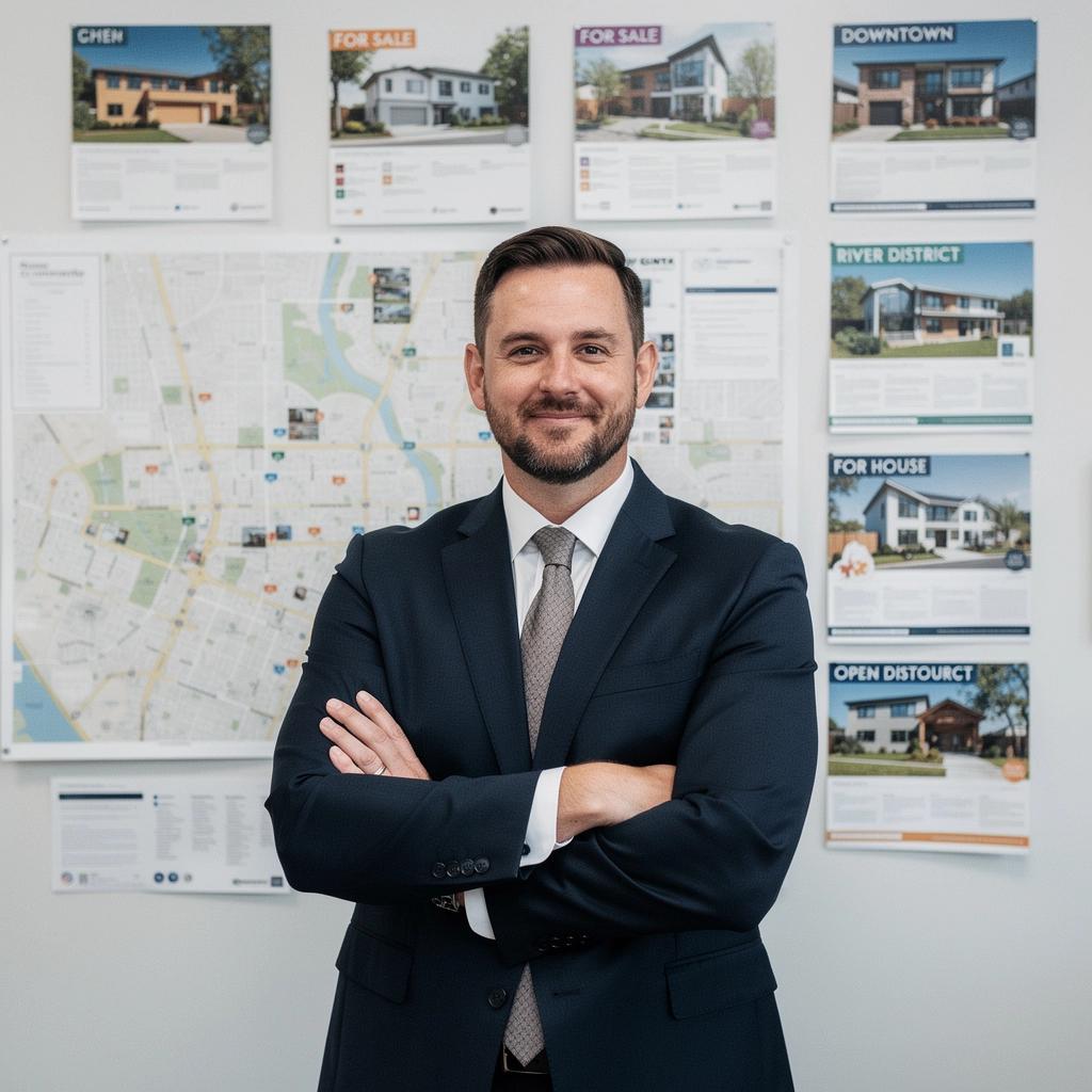 Zdjęcie biura agencji nieruchomości z pracownikami doradzającymi klientom